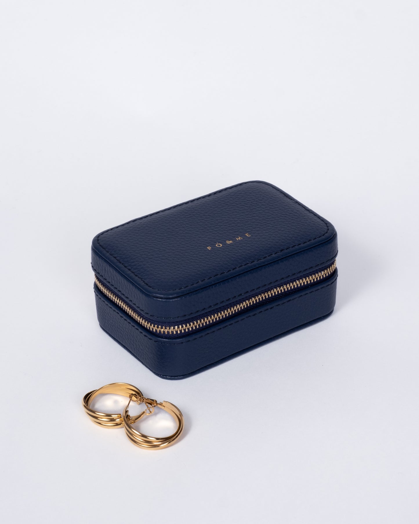 Boite à Bijoux Pique - Grainé - Avec Miroir _ Bleu nuit