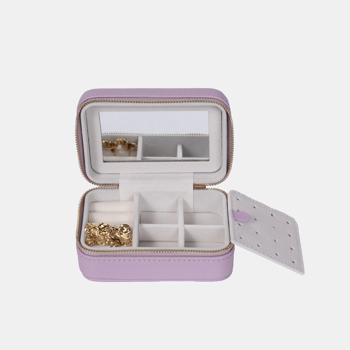 Boite à Bijoux Pique - Grainé - Avec Miroir _ Camel