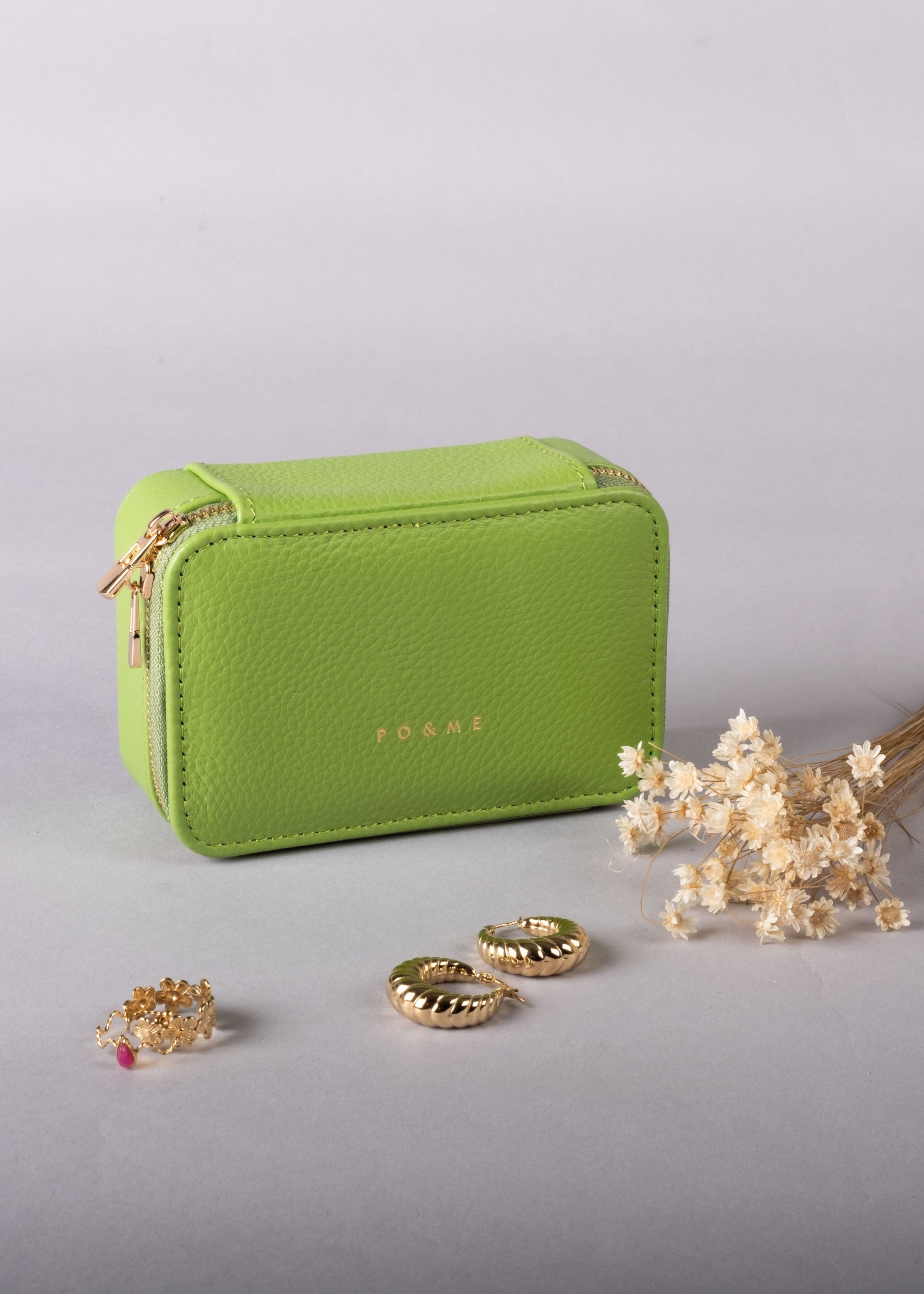 Boîte à Bijoux Verte Et Or Pour Colliers - Coffret Rangement Anti-Rayures - Élégant Et Pratique
