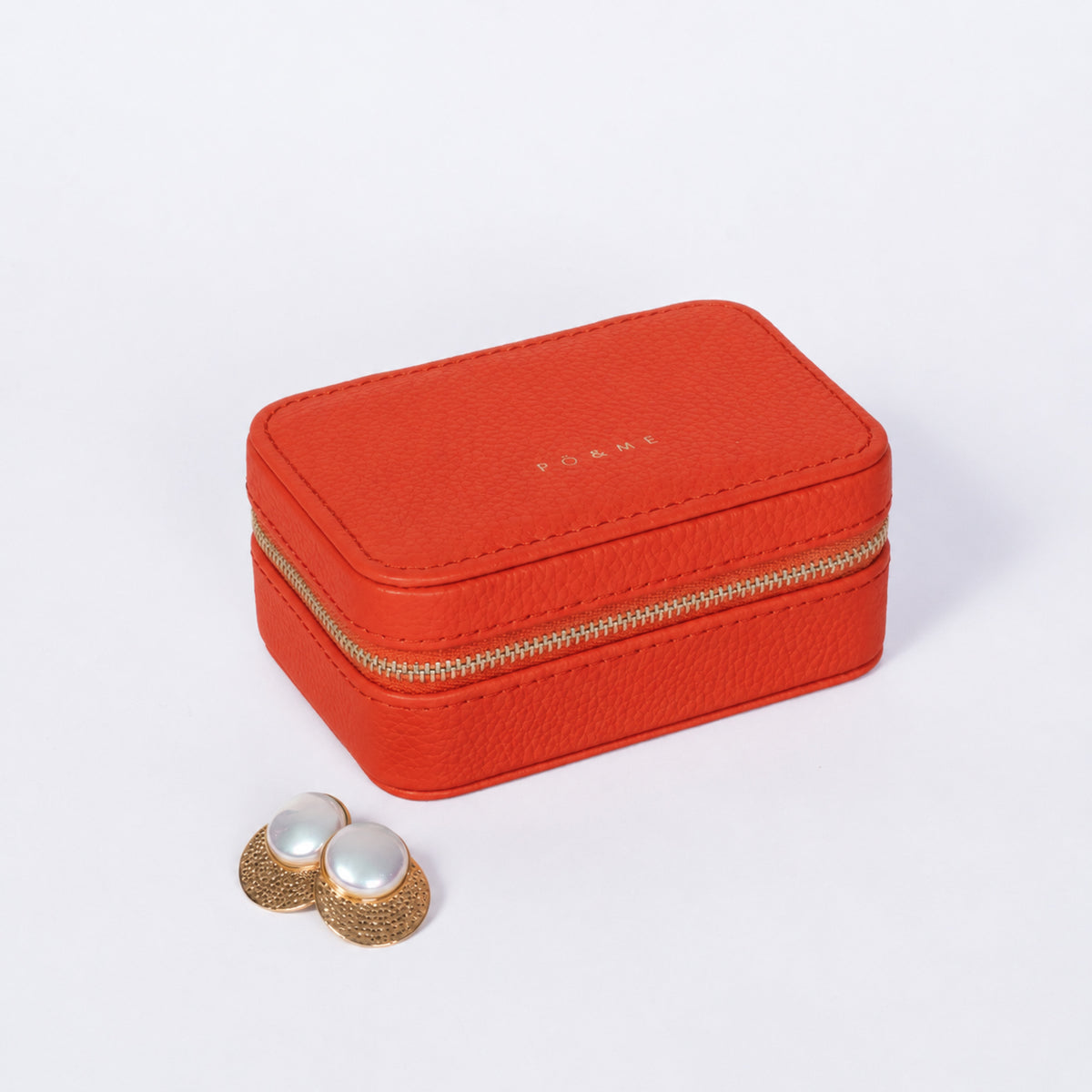 Boite à Bijoux Pique - Grainé - Avec Miroir_orange